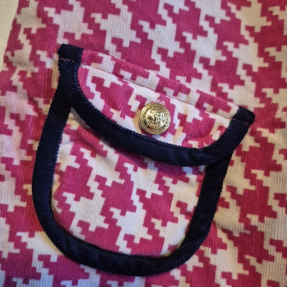 Talbots kids girls size 6 houndstooth pink & white shift dress VGUC - Picture 3 of 6